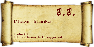 Blaser Blanka névjegykártya